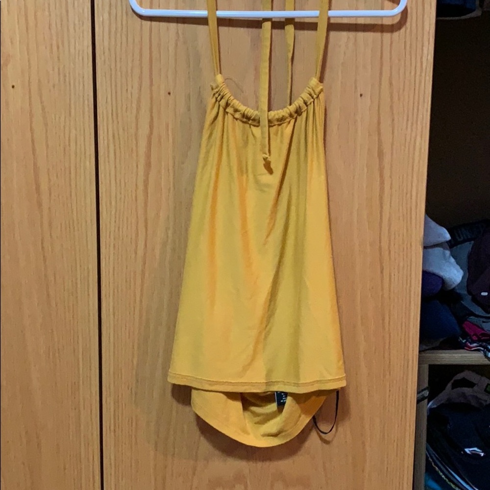 yellow halter tank top